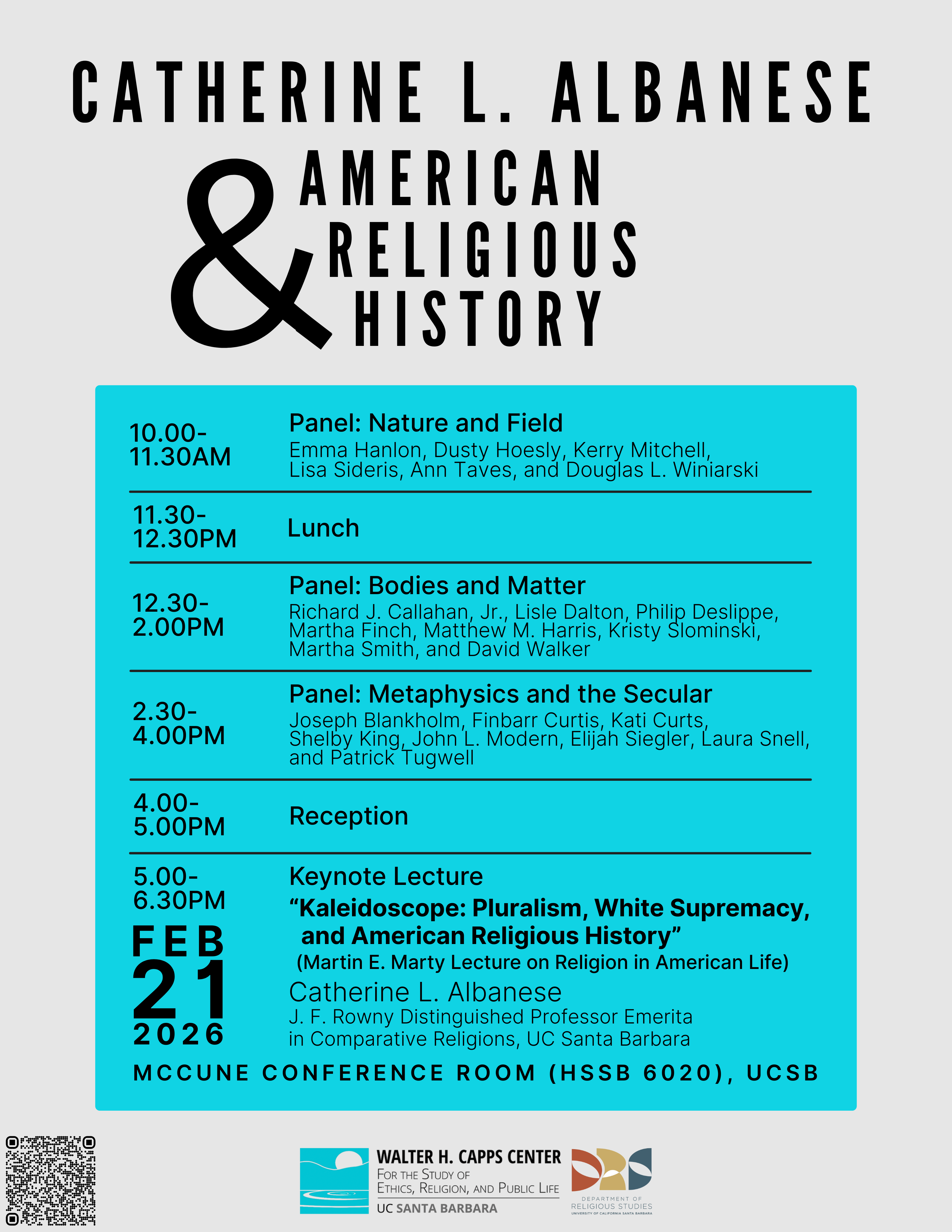 Schedule for Catherine Albanese Event