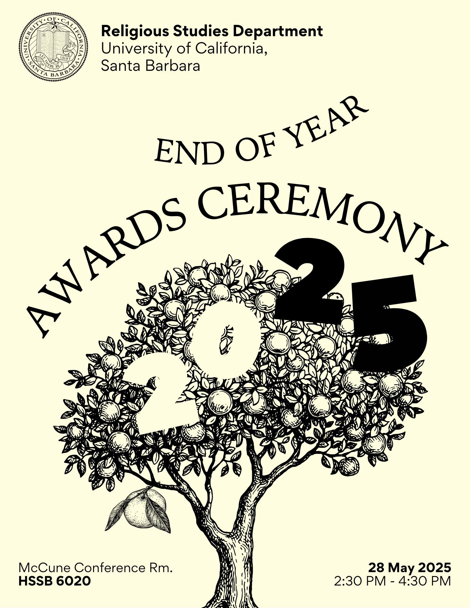 Flyer for End of the Year Awards Ceremony for 2025