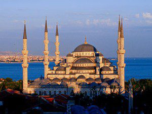 The Blue Mosque at sunset