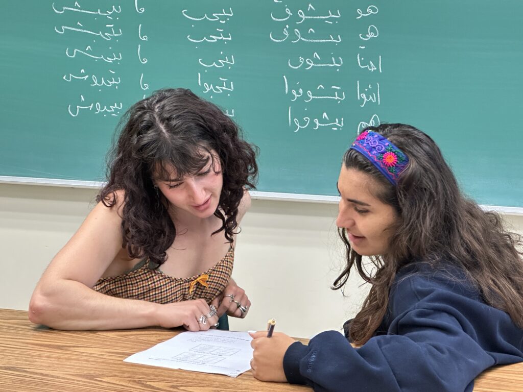 Two UCSB students studying Arabic