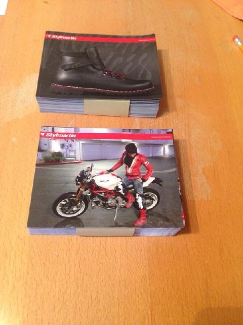 Half-page flyers of women with a motorcycle and a shoe