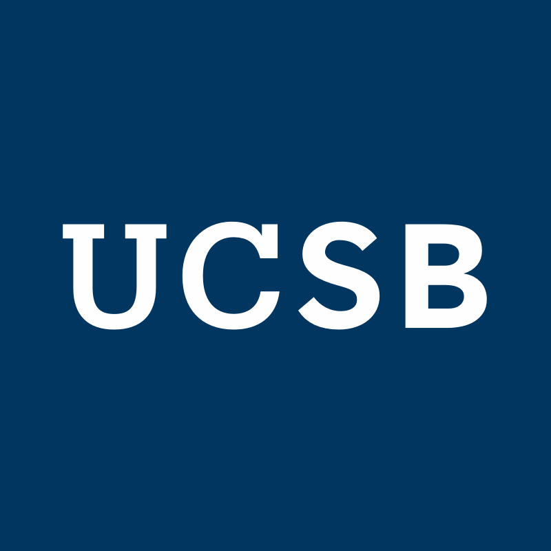 UCSB secondary logo in white with a navy background